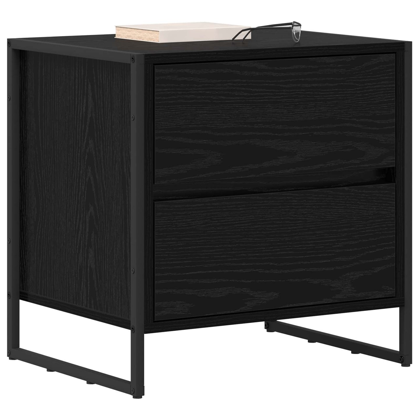Comodino 2 pcs Rovere Nero 50 x 39,5 x 50 cm Legno multistrato