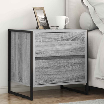 Comodino con cassetto 2 pcs Grigio Sonoma 50 x 39,5 x 50 cm