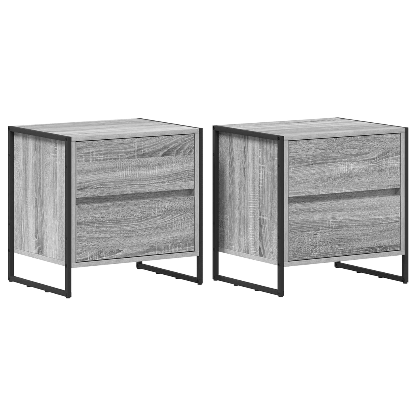 Comodino con cassetto 2 pcs Grigio Sonoma 50 x 39,5 x 50 cm