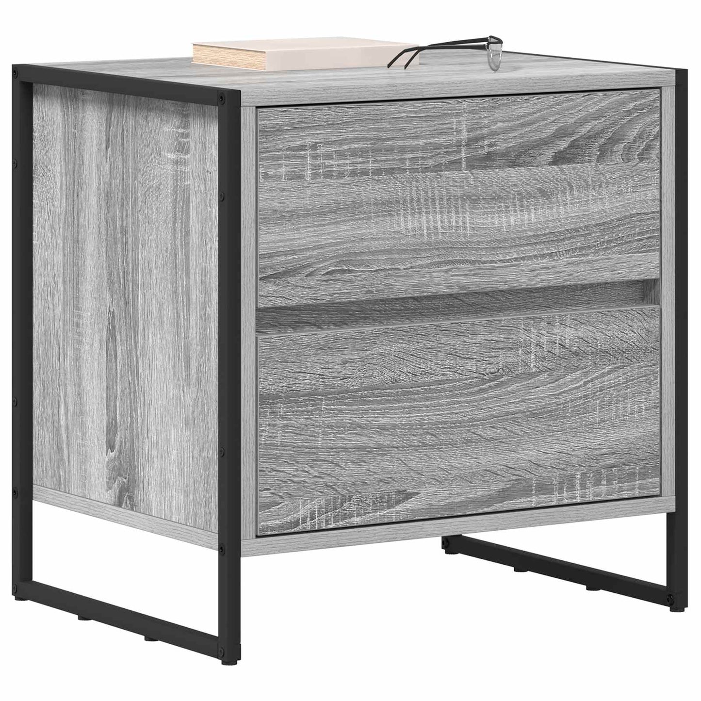 Comodino con cassetto 2 pcs Grigio Sonoma 50 x 39,5 x 50 cm