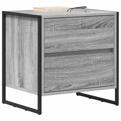 Comodino con cassetto 2 pcs Grigio Sonoma 50 x 39.5 x 50 cm