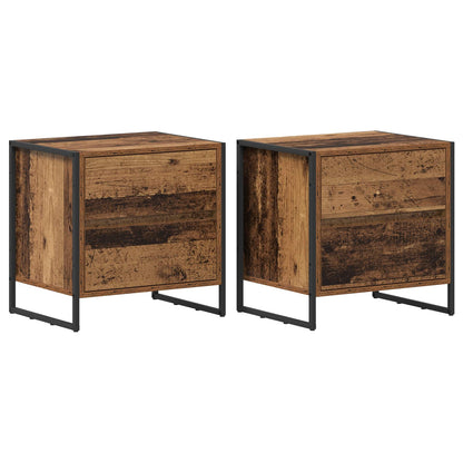 Comodino con cassetto 2 pcs Legno vecchio 50 x 39,5 x 50 cm
