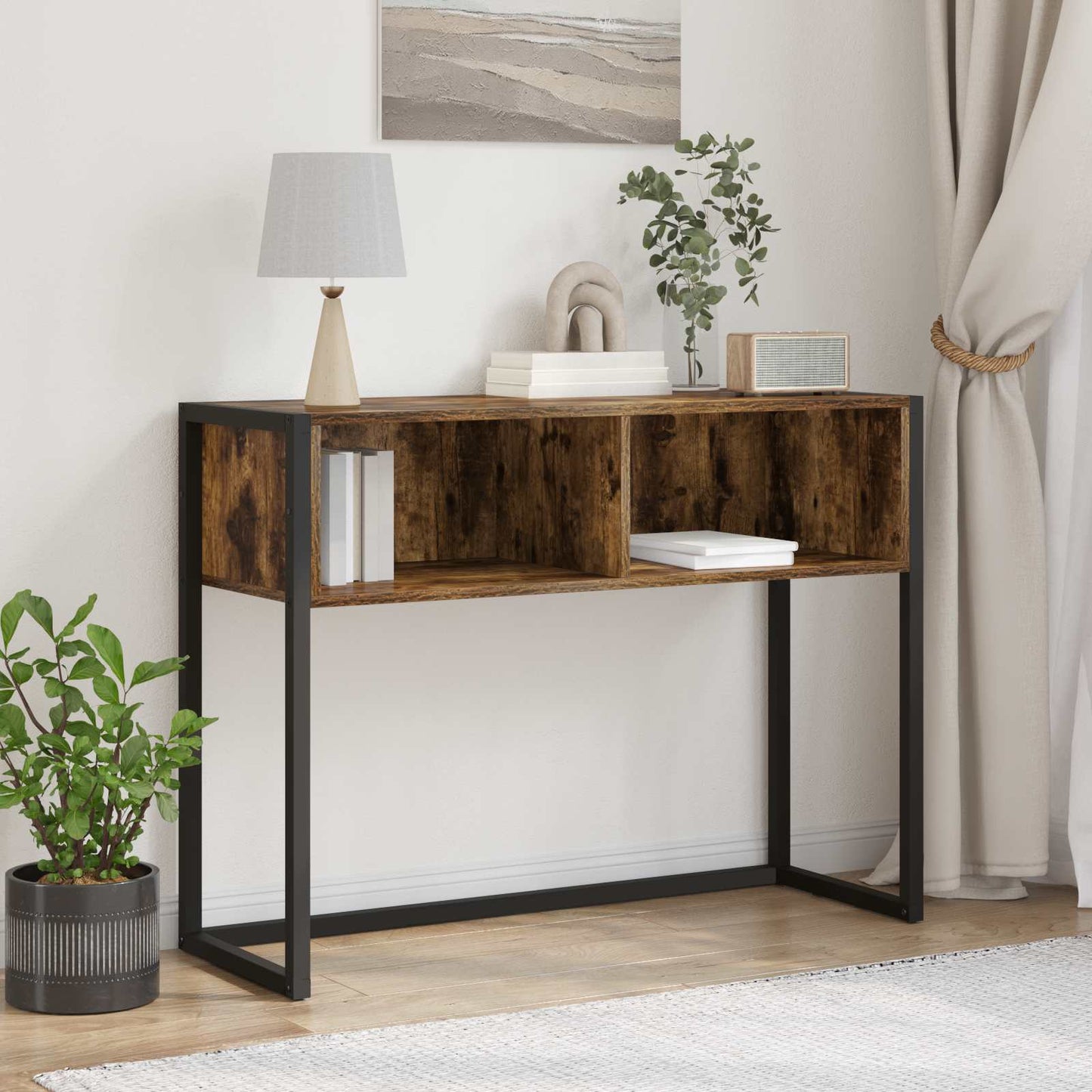Tavolino Quercia Fumosa 100 x 36 x 75 cm Legno multistrato