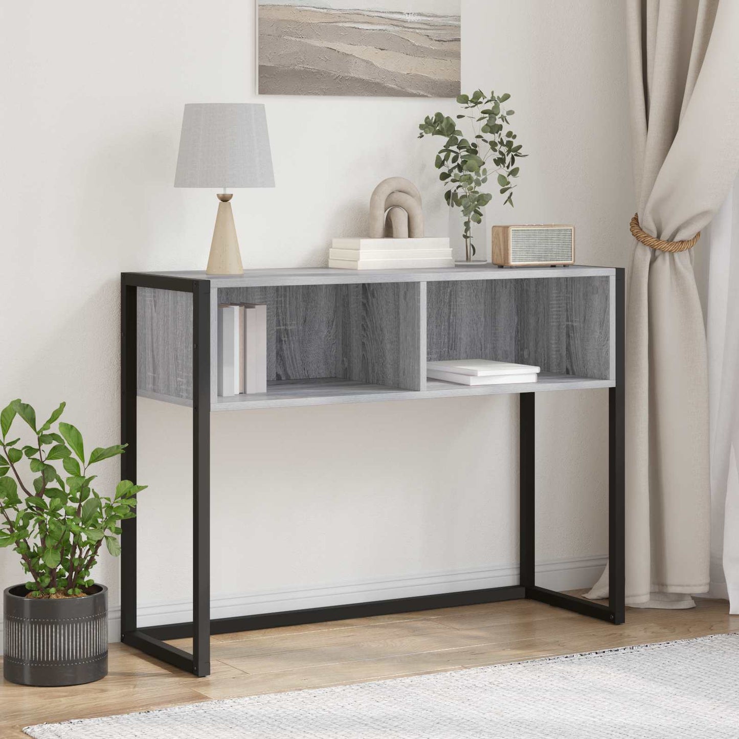 Tavolino Grigio Sonoma 100 x 36 x 75 cm Legno multistrato