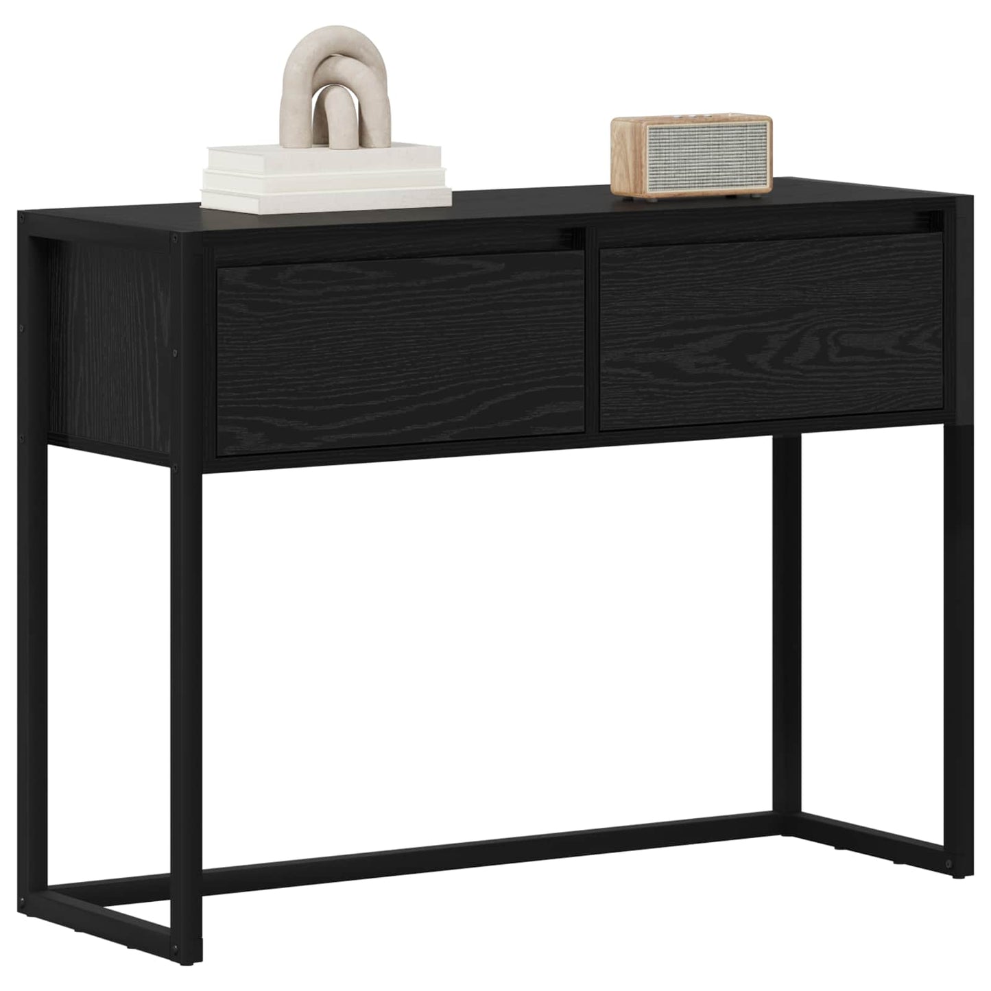 Tavolino Rovere Nero 100 x 36 x 75 cm Legno multistrato