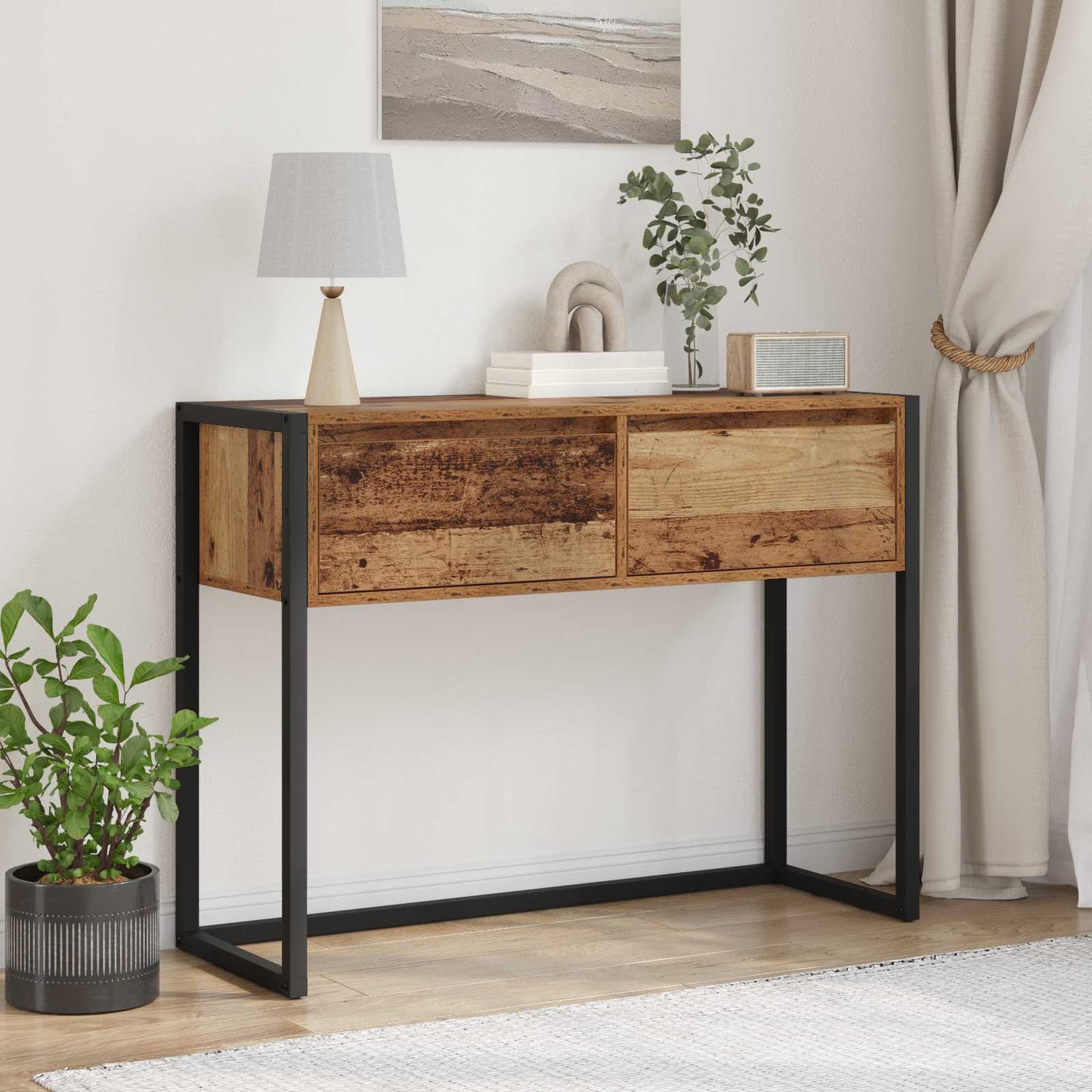 Tavolino Legno vecchio 100 x 36 x 75 cm Legno multistrato