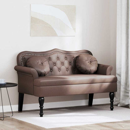 Panca Chesterfield Marrone 120,5 x 65 x 75 cm Pelle Sintetica