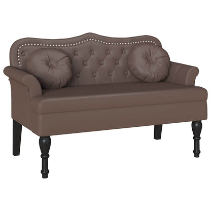 Panca Chesterfield Marrone 120,5 x 65 x 75 cm Pelle Sintetica