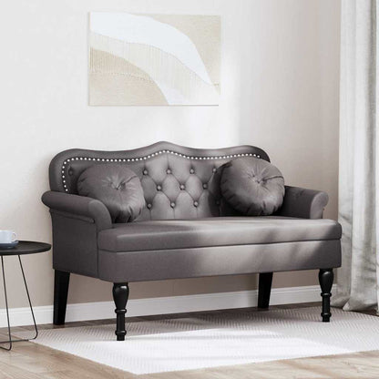 Panca Chesterfield Grigio 120,5 x 65 x 75 cm Pelle Sintetica