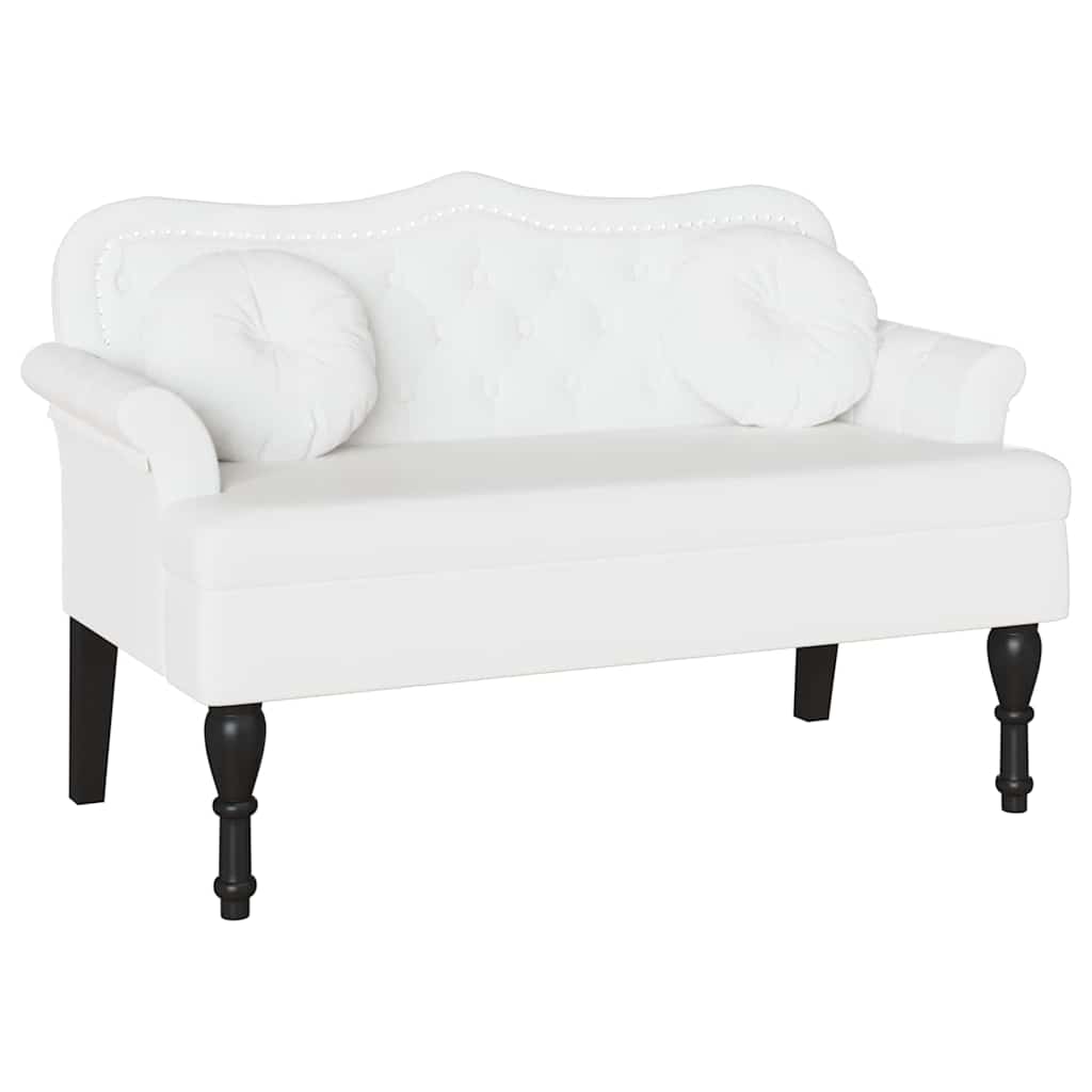 Panca Chesterfield Bianco 120,5 x 65 x 75 cm Pelle Sintetica