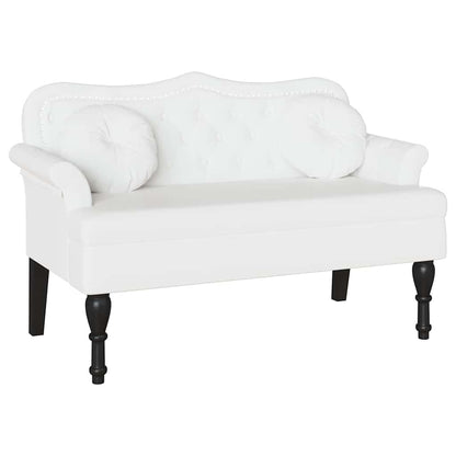 Panca Chesterfield Bianco 120,5 x 65 x 75 cm Pelle Sintetica