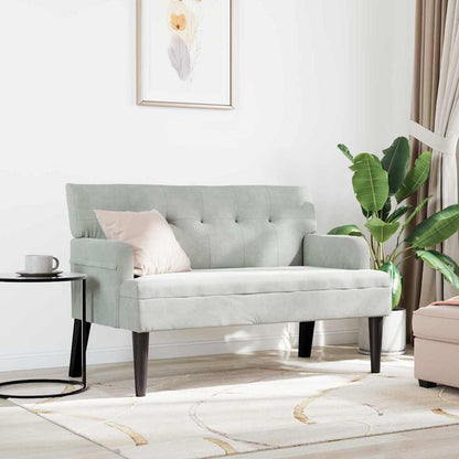 Panca Chesterfield Grigio chiaro 112 x 65,5 x 75 cm Velluto