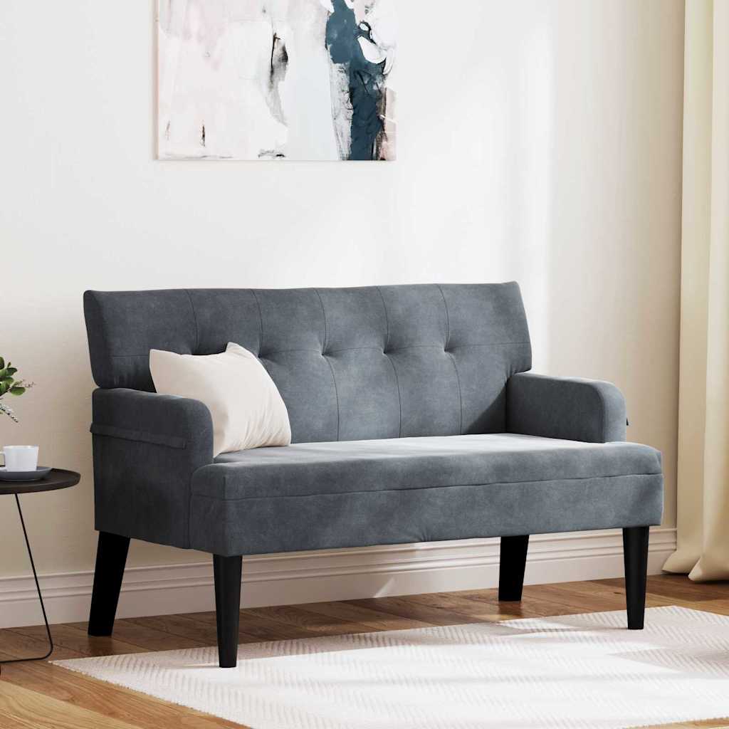Panca Chesterfield Grigio scuro 112 x 65,5 x 75 cm Velluto