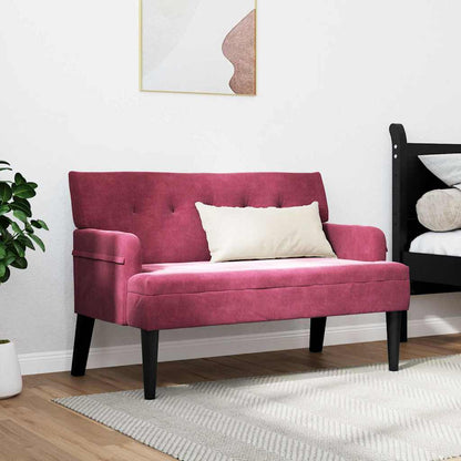 Panca Chesterfield Rosso Vino 112 x 65,5 x 75 cm Velluto