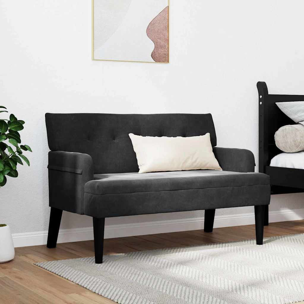 Panca Chesterfield Nero 112 x 65,5 x 75 cm Velluto