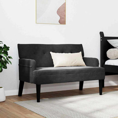 Panca Chesterfield Nero 112 x 65,5 x 75 cm Velluto
