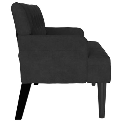 Panca Chesterfield Nero 112 x 65,5 x 75 cm Velluto