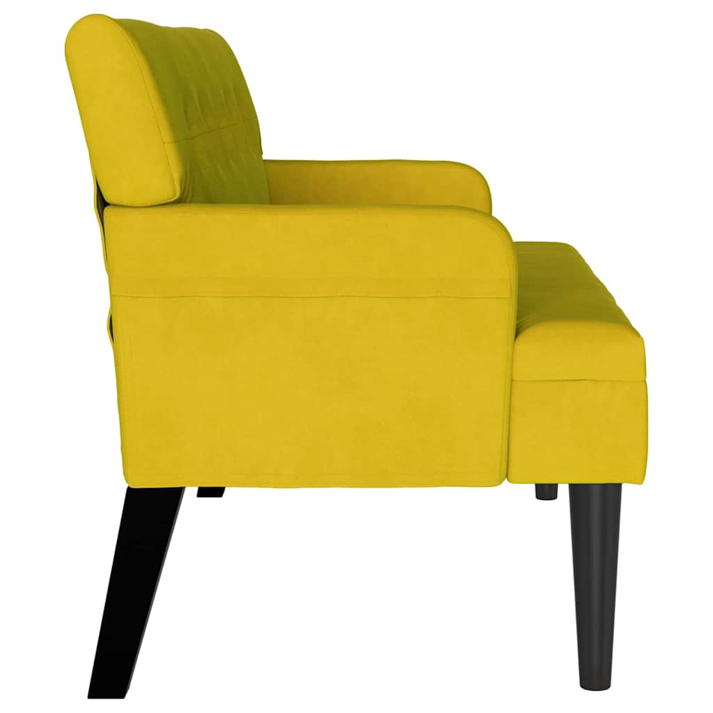 Panca Chesterfield Giallo 112 x 65,5 x 75 cm Velluto