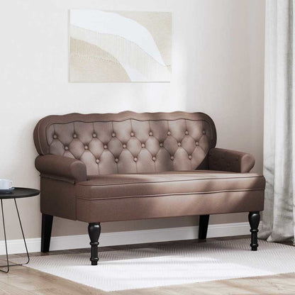 Panca Chesterfield Marrone 119,5 x 64,5 x 75 cm Pelle Sintetica