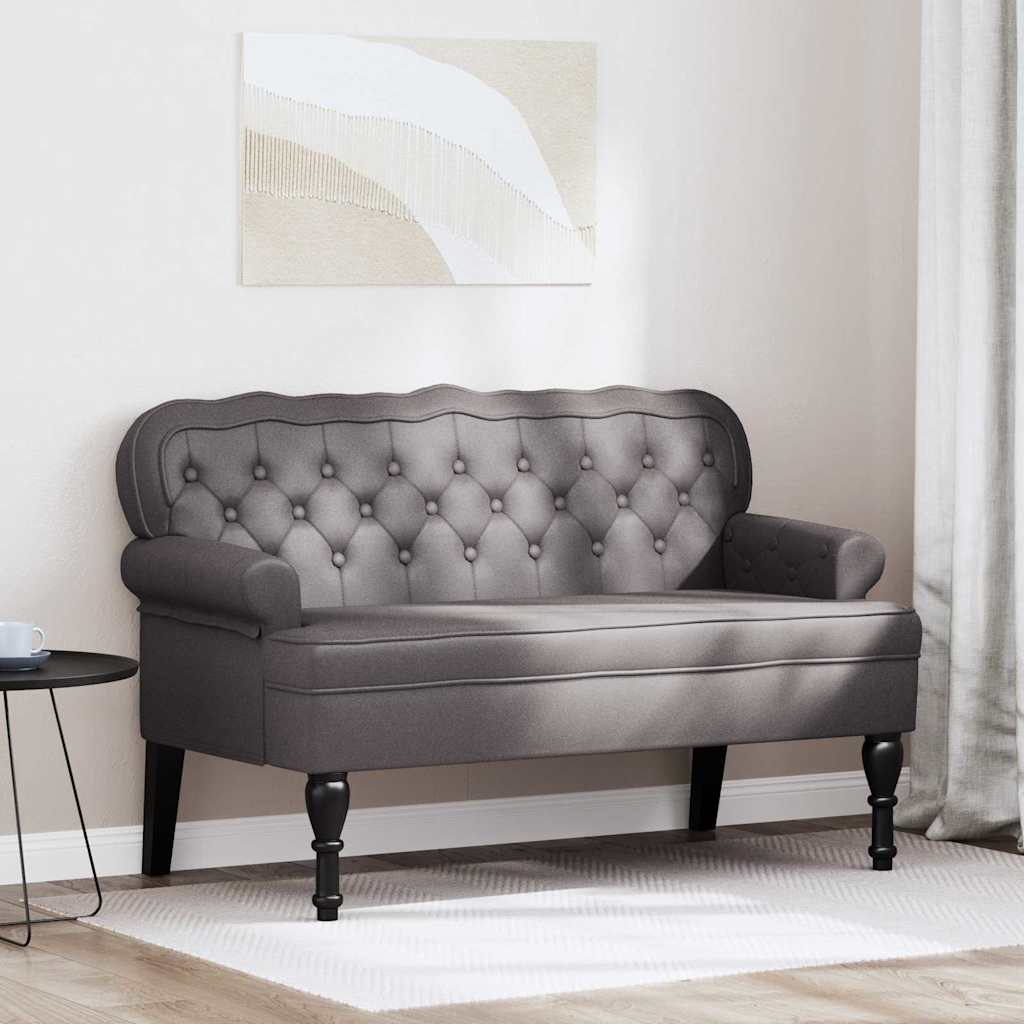 Panca Chesterfield Grigio 119,5 x 64,5 x 75 cm Pelle Sintetica