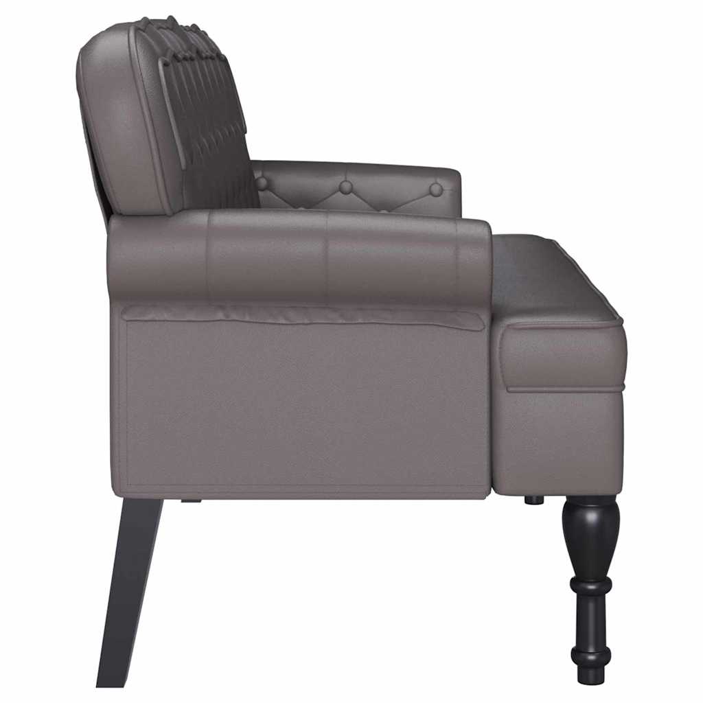 Panca Chesterfield Grigio 119,5 x 64,5 x 75 cm Pelle Sintetica