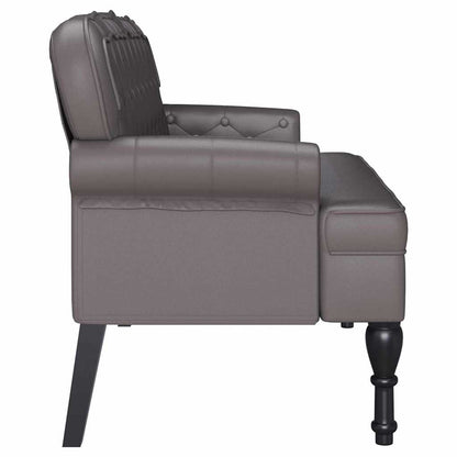Panca Chesterfield Grigio 119,5 x 64,5 x 75 cm Pelle Sintetica