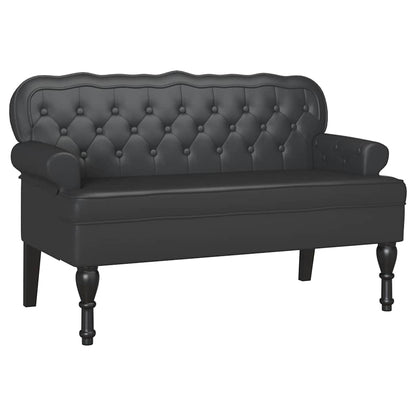 Panca Chesterfield Nero 119,5 x 64,5 x 75 cm Pelle Sintetica