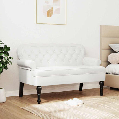 Panca Chesterfield Bianco 119,5 x 64,5 x 75 cm Pelle Sintetica