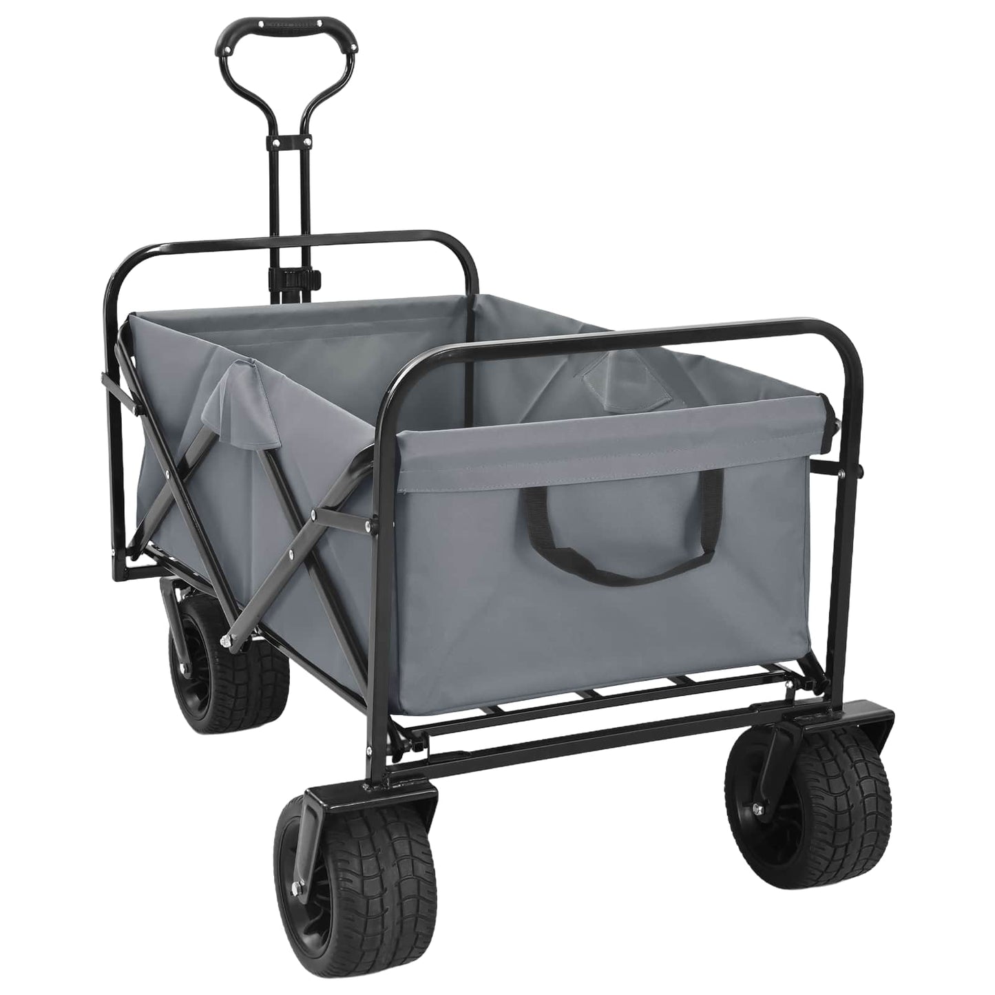 Carrello a Mano Pieghevole Grigio 89 x 63 x 96 cm