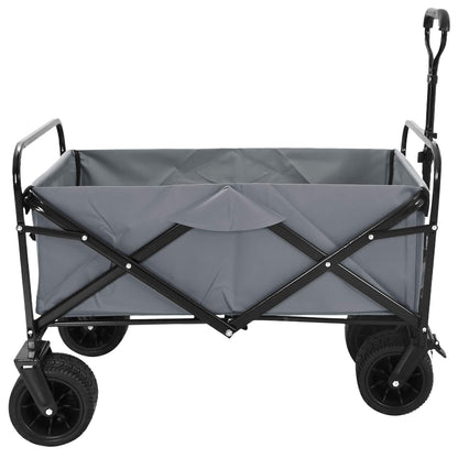 Carrello a Mano Pieghevole Grigio 89 x 63 x 96 cm