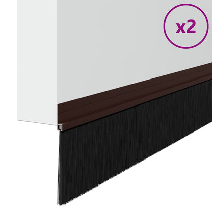 Spazzole per porte autoadesive 2 pcs Marrone 100 cm