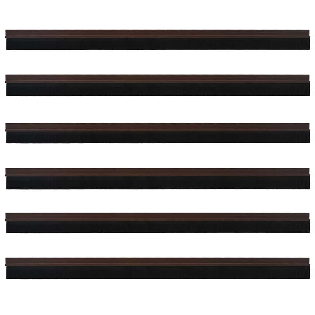 Spazzole per porte autoadesive 6 pcs Marrone 100 cm