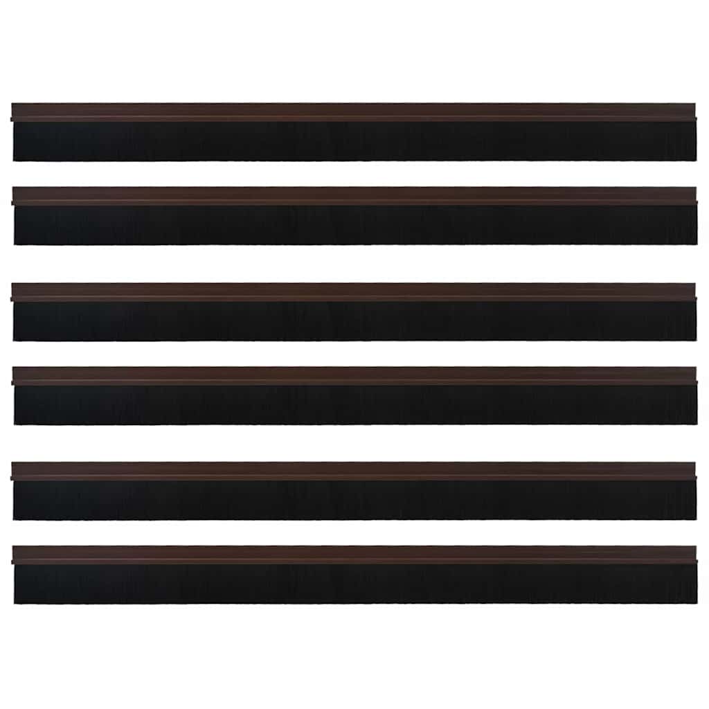 Spazzole per porte autoadesive 6 pcs Marrone 100 cm