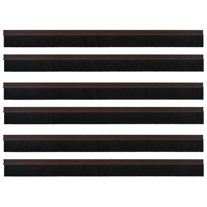 Spazzole per porte autoadesive 6 pcs Marrone 100 cm