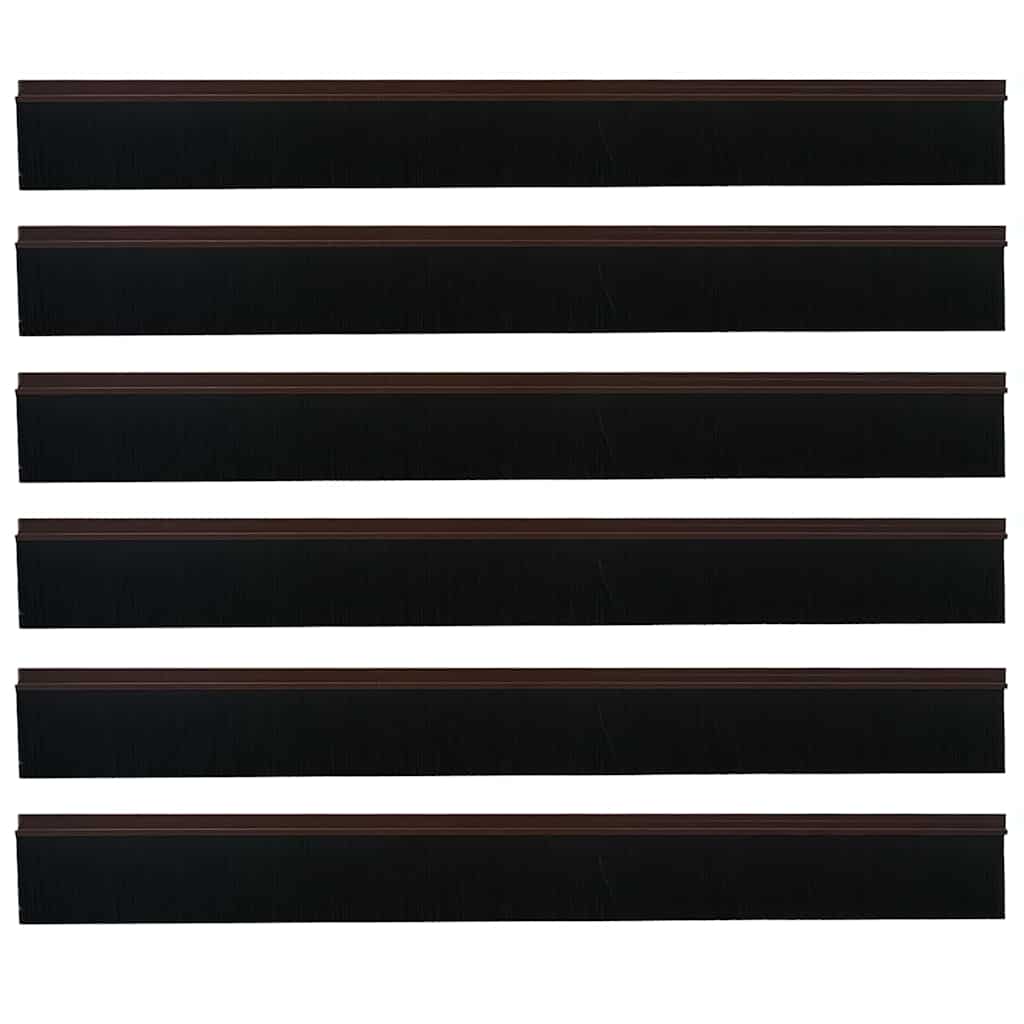 Spazzole per porte autoadesive 6 pcs Marrone 100 cm