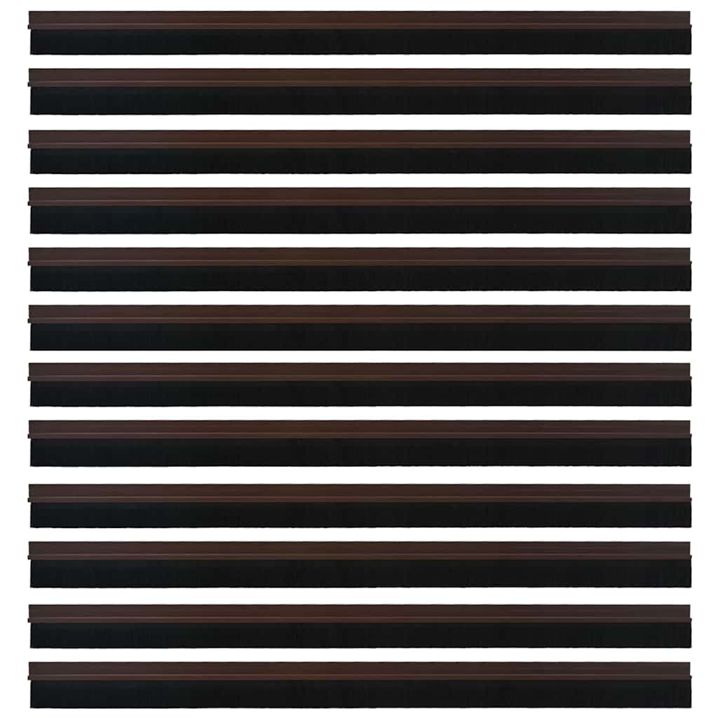 Spazzole per porte autoadesive 12 pcs Marrone 100 cm