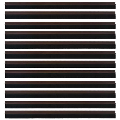 Spazzole per porte autoadesive 12 pcs Marrone 100 cm