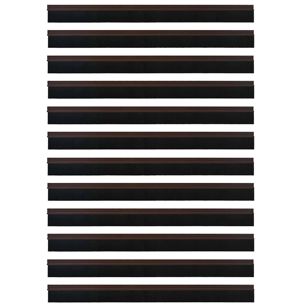 Spazzole per porte autoadesive 12 pcs Marrone 100 cm