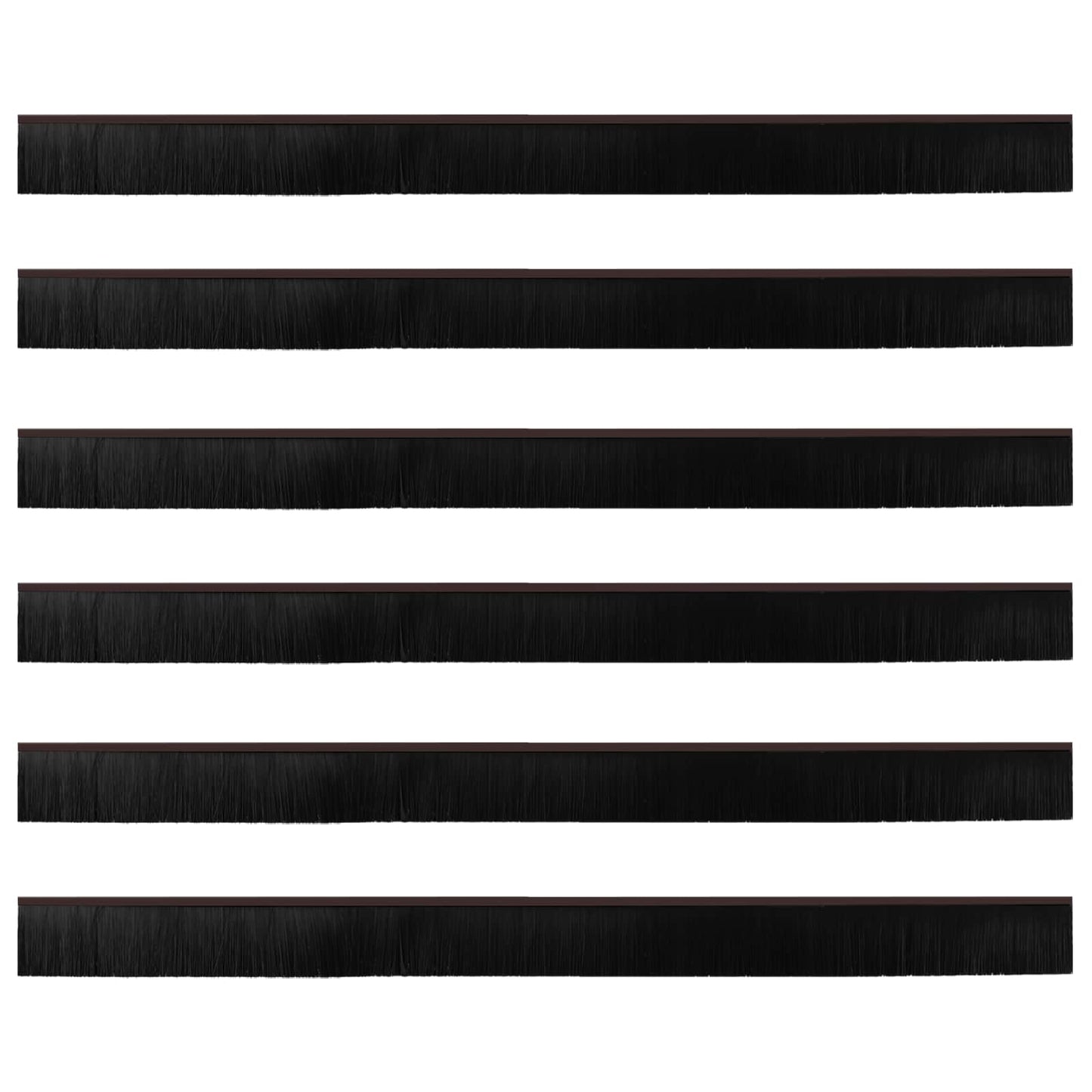 Spazzole per porte autoadesive 6 pcs Marrone 100 cm