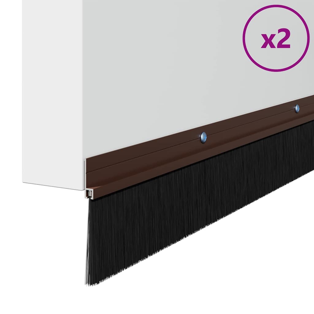 Spazzole per porte a vite 2 pcs Marrone 100 cm