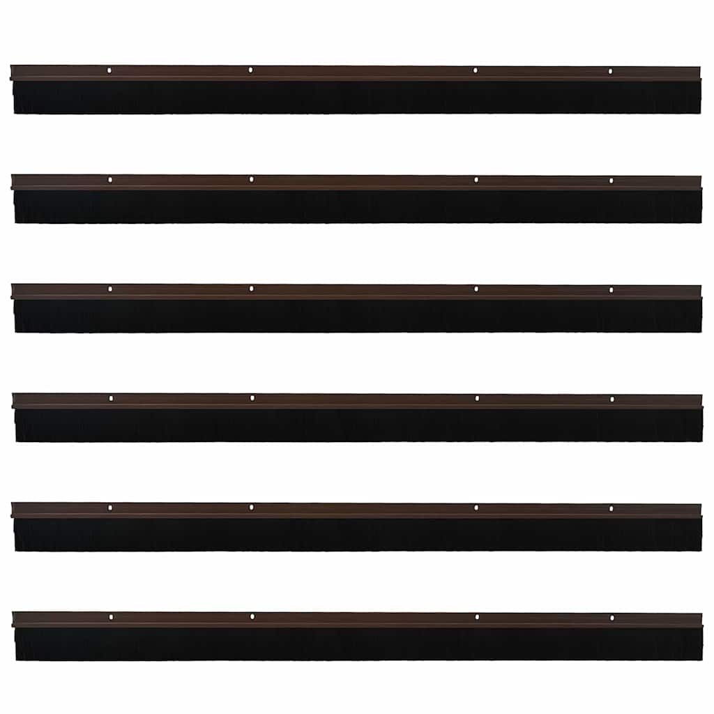 Spazzole per porte a vite 6 pcs Marrone 100 cm