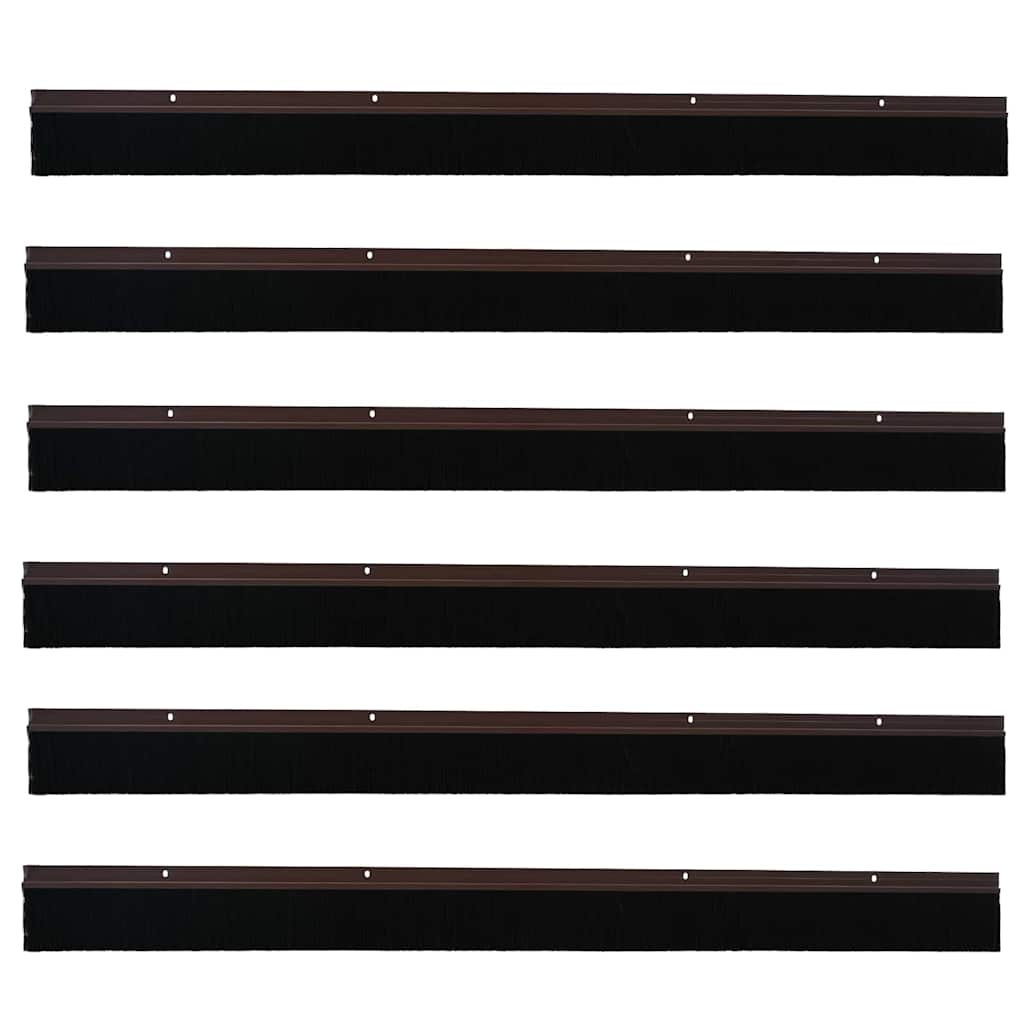 Spazzole per porte a vite 6 pcs Marrone 100 cm