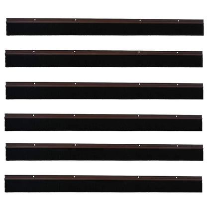 Spazzole per porte a vite 6 pcs Marrone 100 cm