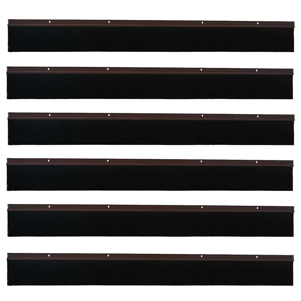 Spazzole per porte a vite 6 pcs Marrone 100 cm