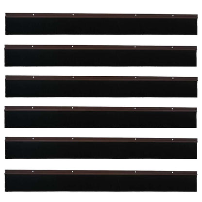 Spazzole per porte a vite 6 pcs Marrone 100 cm