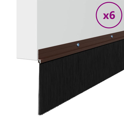 Spazzole per porte a vite 6 pcs Marrone 100 cm