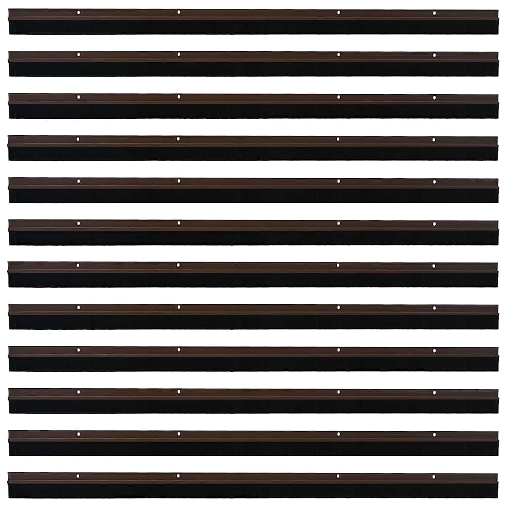 Spazzole per porte a vite 12 pcs Marrone 100 cm