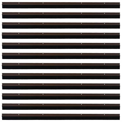 Spazzole per porte a vite 12 pcs Marrone 100 cm