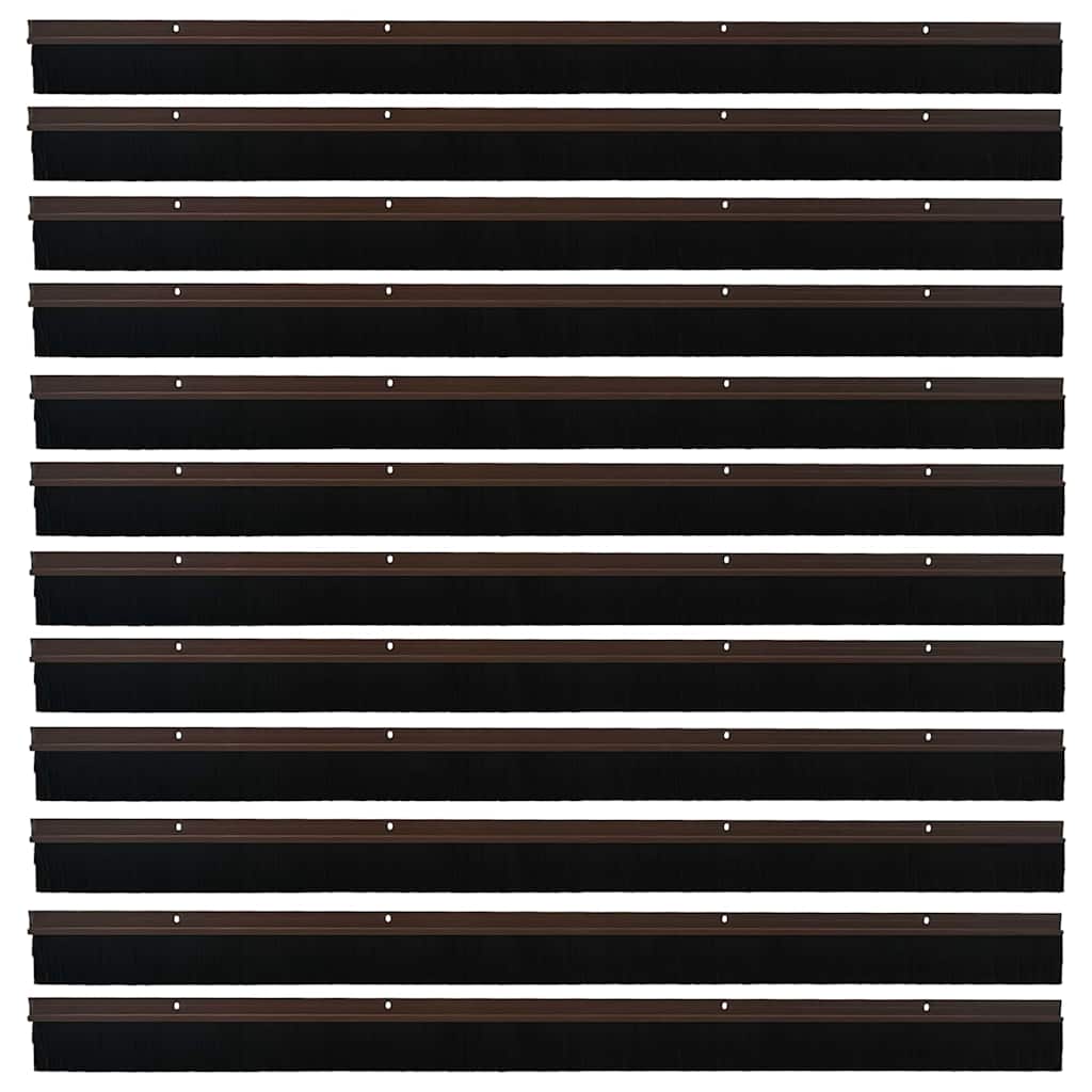 Spazzole per porte a vite 12 pcs Marrone 100 cm