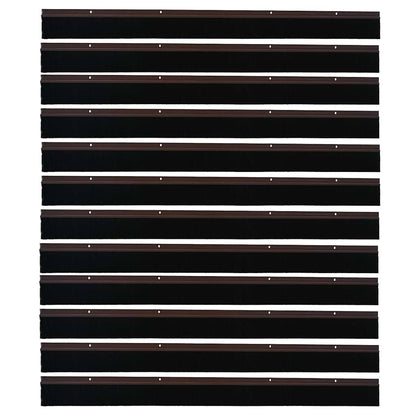 Spazzole per porte a vite 12 pcs Marrone 100 cm